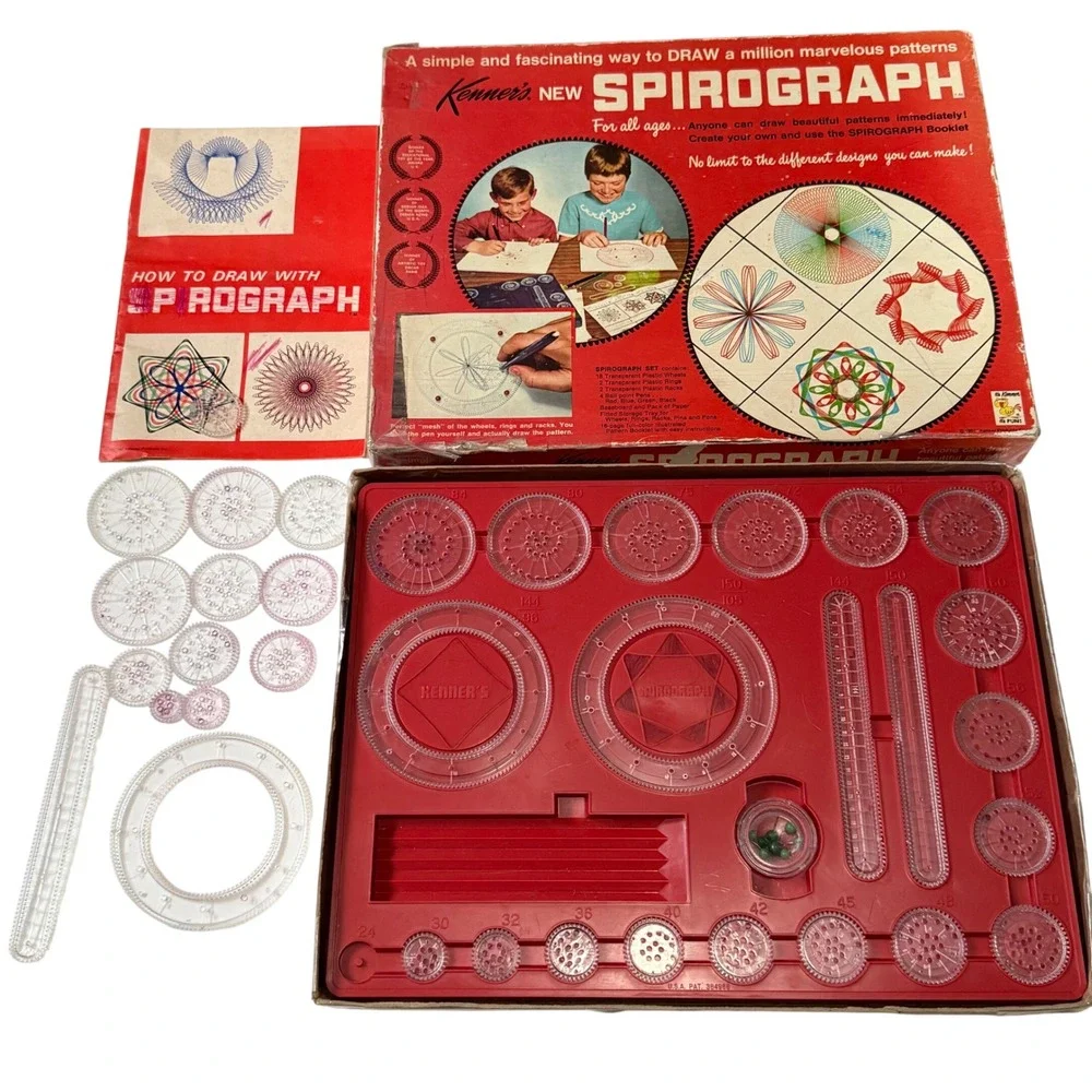 Vintage 1967 Kenner Spirograph Set No 401 Creative Drawing Toy Original Box